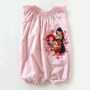 Disney Princess Baby Girl Character Print Ruffled Romper